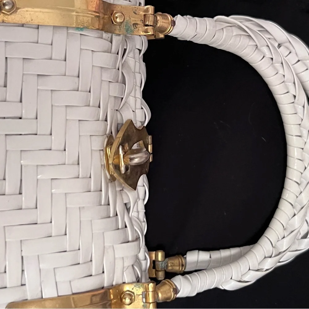 Vintage Woven Top-Handle Tote Bag